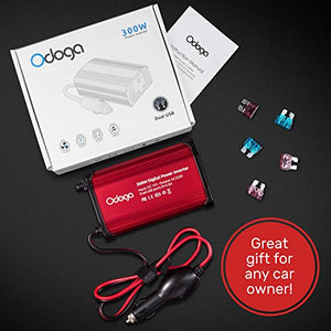 Odoga Inverter di Potenza, Invertitore 300W per Auto, Convertitore da rosso - Ilgrandebazar