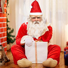 Carica l&#39;immagine nel visualizzatore di Gallery, MUOIVG Maschera Babbo Natale, Natale Babbo Maschera Latex Santa Claus, Christmas barba Rosso Cappello for Xmas Costume, Masquerade, Cosplay, Babbo Natale Maschera Uomo per Adulti