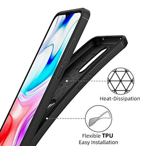 Peakally Cover Xiaomi Redmi 8, Fibra di Carbonio Morbido TPU Custodia Nero - Ilgrandebazar