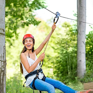 TRIWONDER 30kN Carrucola Doppia con Guance Fisse Carrucole Arrampicata per Recuperi Deviazioni di Carico Arrampicata in Falesia o Indoor Funivia (Blu)