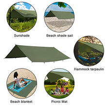 Carica l&#39;immagine nel visualizzatore di Gallery, Odoland Tarp Tenda Parasole da Spiaggia con Ancoraggio a Sabbia e Corde...