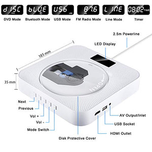 Lettore CD/DVD Portatile Bluetooth Gueray CD DVD Montabile a Parete...
