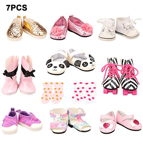 Miunana 5 PCS Scarpe + 2 Cazle per 42 - 46 CM (16 - 18 Pollici) Bambola... - Ilgrandebazar