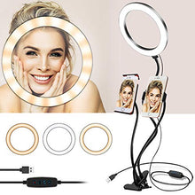 Carica l'immagine nel visualizzatore di Gallery, KLAS REMO Anello Luminoso LED 20cm Lampada Anulare Regolabile con 3...
