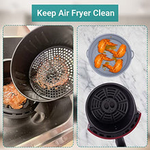 Carica l&#39;immagine nel visualizzatore di Gallery, Alyvisun 2 Pezzi Accessori in Silicone per Air Fryer Teglie per Friggitrice ad Aria Contenitori Cestello Riutilizzabile Rotondo Tappetino Stampi per Airfryer, Microonde, Forno (Grigio)