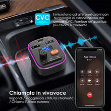 Carica l&#39;immagine nel visualizzatore di Gallery, Trasmettitore FM Bluetooth 5.0 per Auto ieGeek, 8 Colori Controluce Pulsante...