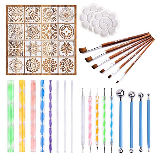 41PCS Mandala Punteggi Set di strumenti, kit pittura Rocks...