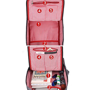 kaukko, zaino per pc portatile Canvas, la scuola e il viaggio, Nero-h7