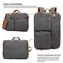 Carica l&#39;immagine nel visualizzatore di Gallery, CoolBELL Borsa Multi-Funzione, Convertibile, da 17,3 Pollici, Grigio Scuro