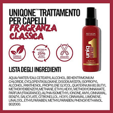 Carica l'immagine nel visualizzatore di Gallery, Revlon Professional UniqOne Classic, Trattamento per Capelli Senza Risciaquo, All in One, Idrata, Protegge e Ripara (150ml), Fragranza Classica