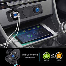 Carica l&#39;immagine nel visualizzatore di Gallery, QC3.0 Presa USB per Auto Doppio Accendisigari Caricabatteria per...