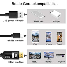 Carica l'immagine nel visualizzatore di Gallery, AMANKA 4K Cavo Phone HDMI Adattatore,4K 30HZ to HDTV MHL Lighting...