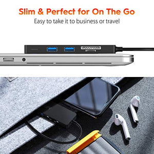 TSUPY Hub USB 3.0 5 Porte Adattatore con Lettore di Scheda 19 cm