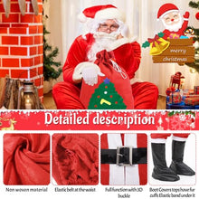 Carica l'immagine nel visualizzatore di Gallery, JAMITE 7 Pezzi Costume da Babbo Natale per Uomo Set,Set per Costume di Babbo Natale o San Nicola,con Casacca,Pantaloni,Cintura,Cappello,Copristivali,Barba e Borsa di Regalo per Natale,Festa a Tema