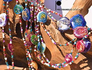 collana in perline di vetro e gemme resina artistica, gioiello... - Ilgrandebazar