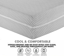 Carica l&#39;immagine nel visualizzatore di Gallery, Coprimaterasso in 100% policotone, copertura totale con cerniera, per letto singolo, matrimoniale, king e super king, con cerniera, anti insetti, facile da pulire (MATRIMONIALE, GRIGIO CHIARO)