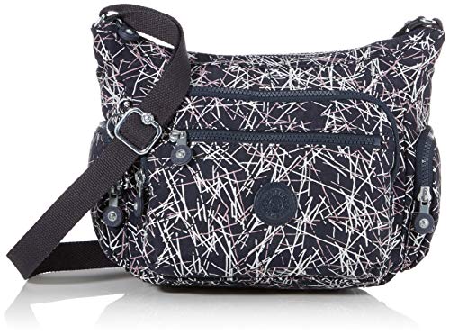 Kipling Gabbie S, Borsa a Tracolla Donna, Multicolore (Navy Stick Print)
