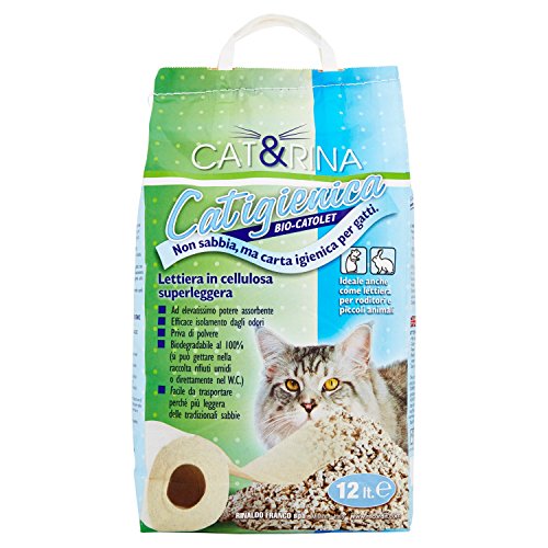 Cat&Rina Long Life Lettiera per Gatti ai Cristalli di Silicio, 12 Litri - Ilgrandebazar
