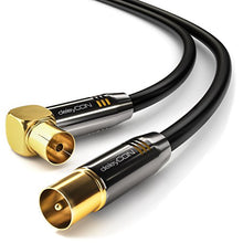 Carica l'immagine nel visualizzatore di Gallery, deleyCON 2m Cavo Antenna TV HDTV Full HD - 1x Angolato 2 metri, Nero - Ilgrandebazar
