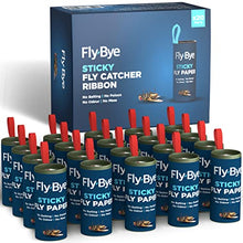 Carica l&#39;immagine nel visualizzatore di Gallery, Fly-Bye Nastri per Mosche – Trappola per Mosche – Carta Moschicida - Acchiappa Mosche –Trappola Moscerini - Cattura Mosche - Anti Moscerini Casa - Senza Veleno/Odore, ecologici, Confezione da 20