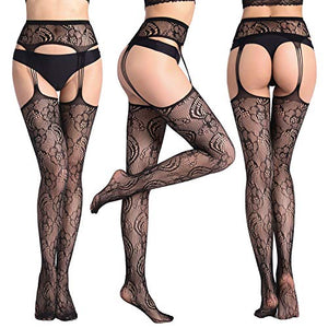 Comius 5 Pairs Donne Calze e Collant in Rete con Cavallo Aperto Coscia Calze... - Ilgrandebazar