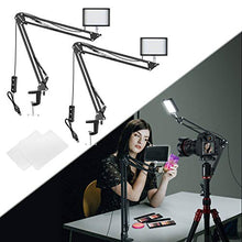 Carica l&#39;immagine nel visualizzatore di Gallery, Neewer Kit 2pz Video Luce LED a USB Dimmerabile 5600K e Morsetto da Tavolo &amp;...