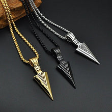 Carica l'immagine nel visualizzatore di Gallery, Uomo Acciaio Inossidabile Gioielli Lancia Punto Arrowhead Ciondolo Black - Ilgrandebazar
