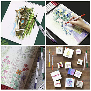 Pennarelli Acquarelli Colore Brush Pen Doppio 36 Pezzi con Punta 36 Colori - Ilgrandebazar