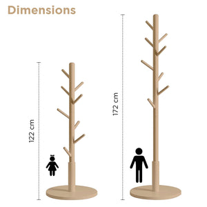 edihome, Appendiabiti da Terra, in Legno, Attaccapanni, per Abiti, 8 Ganci, 172 x 38 x 38 cm, per Ingresso, Corridoio o Camera da Letto (legno)