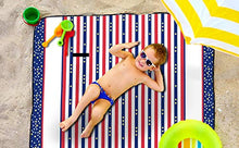 Carica l'immagine nel visualizzatore di Gallery, Femor Coperta da Picnic Impermeabile, 200 x 200 200 × 200 cm, Meotor a Righe