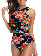 Carica l'immagine nel visualizzatore di Gallery, Misolin Costume da Bagno Intero Donna Croce con Push-up Imbottitura...