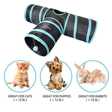 Carica l'immagine nel visualizzatore di Gallery, Lauva Tunnel Per Gatti a 3 Uscite, Pieghevole Animali Green and Black - Ilgrandebazar