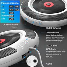Carica l&#39;immagine nel visualizzatore di Gallery, Lettore CD, CD Player Bluetooth con Radio Altoparlanti HiFi Bianco