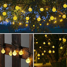 Carica l'immagine nel visualizzatore di Gallery, Moxled Catena Luminosa Esterno Solare, 11M 60 LED Luci Solari Esterno Impermeabile, 8 Modalità Cristallo Globo Lucine Decorative ad Energia Solare per Giardino, Patio, Festa (Bianco Caldo)