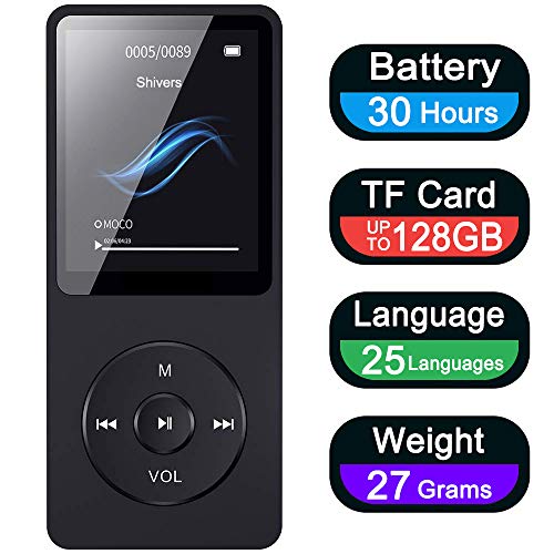 Lettore MP3 Musicale Digitale Portatile, Player con Nero (non bluetooth)