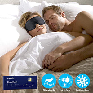 Mascherina per Dormire, 3D Sagomata Maschera Dormire con Fori Nero