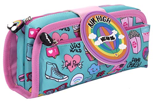 Fringoo - Astuccio in silicone con 2 scomparti Aim High Dream Big