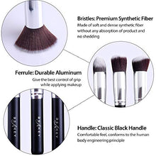 Carica l&#39;immagine nel visualizzatore di Gallery, BEAKEY set di pennelli trucco Premium synthetic Kabuki nero-argento
