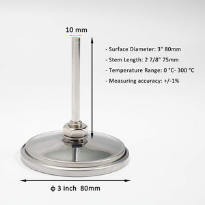 GALAFIRE 80 mm Grande Faccia 300°C Termometro per Barbecue, Indicatore 80 - Ilgrandebazar