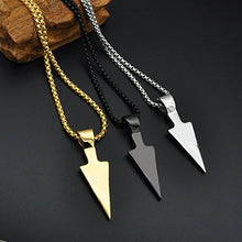 Carica l'immagine nel visualizzatore di Gallery, Uomo Acciaio Inossidabile Gioielli Lancia Punto Arrowhead Ciondolo Black - Ilgrandebazar