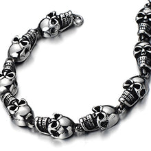 Carica l&#39;immagine nel visualizzatore di Gallery, Unisex, Braccialetto del Cranio Teschio, Bracciale da Uomo Donna, Acciaio... - Ilgrandebazar