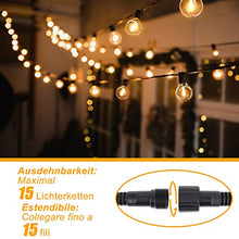 Carica l'immagine nel visualizzatore di Gallery, DSLebeen Catena Luminosa Esterno 15M/50FT Luci da Esterno Giardino 27+3 G40 LED Lampadine di Ricambio Catena Luminosa Decorazione per Casa Caffè Giardino Festa Matrimonio Terrazzo Partito