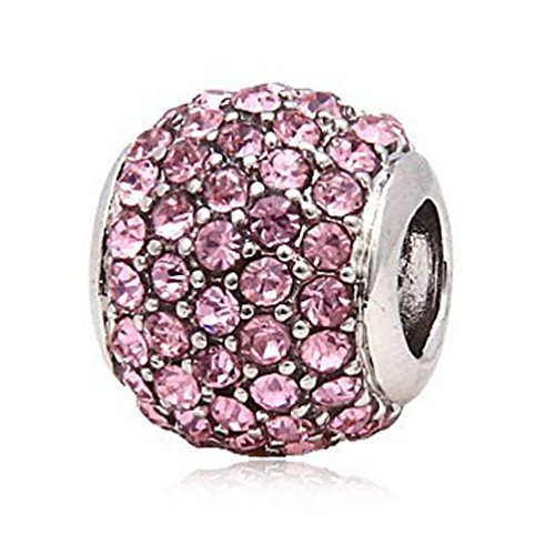Andante-Stones 925 Argento Pavé Bead con zirconi scintillanti (Rosa)... - Ilgrandebazar