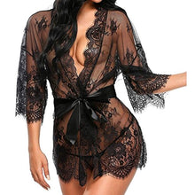 Carica l'immagine nel visualizzatore di Gallery, UMIPUBO Sleepwear Donne Sexy Lingerie Lace Mesh Babydoll Camicia da L, Nero - Ilgrandebazar