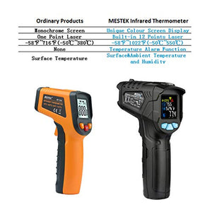 Termometro a Infrarossi MESTEK Digitale Laser Temperatura a Pirometro -50 °C...