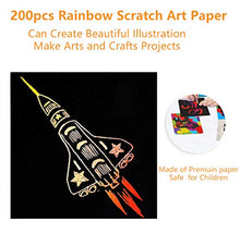 Carica l&#39;immagine nel visualizzatore di Gallery, 200 Fogli di Disegni Scratch Art Set Creativo Arcobaleno Colorato da... - Ilgrandebazar
