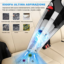 Carica l'immagine nel visualizzatore di Gallery, RIKIN Aspirabriciole Senza Fili Aspirapolvere Portatile 3 in 1 Aspirabriciole Potente 8500PA 120W 12V Aspirapolvere Ricaricabile Filtro HEPA Umido e Secco con Illuminazione a LED per Auto Casa