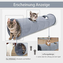 Carica l'immagine nel visualizzatore di Gallery, GWELL, tunnel per gatti, in pelle scamosciata, pieghevole, Grigio camoscio.
