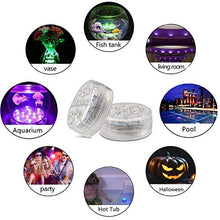 Carica l&#39;immagine nel visualizzatore di Gallery, Set di 4 Pezzi Luce a LED RGB Sommergibile Luci Multicolori impermeabili 4 X 10pcs LED SMD con telecomando per Vasi, Giardino, Acquario, Stagno, Piscina, Cristallo, Feste, Natale, Halloween … [Classe di efficienza energetica A]