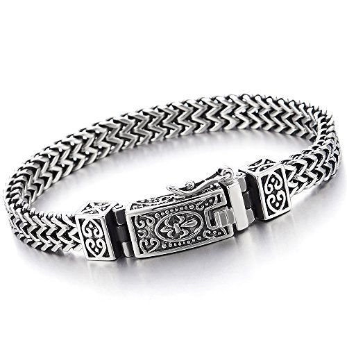 COOLSTEELANDBEYOND Biker Acciaio Braccialetto del Franco Link, Barbozzale,... - Ilgrandebazar